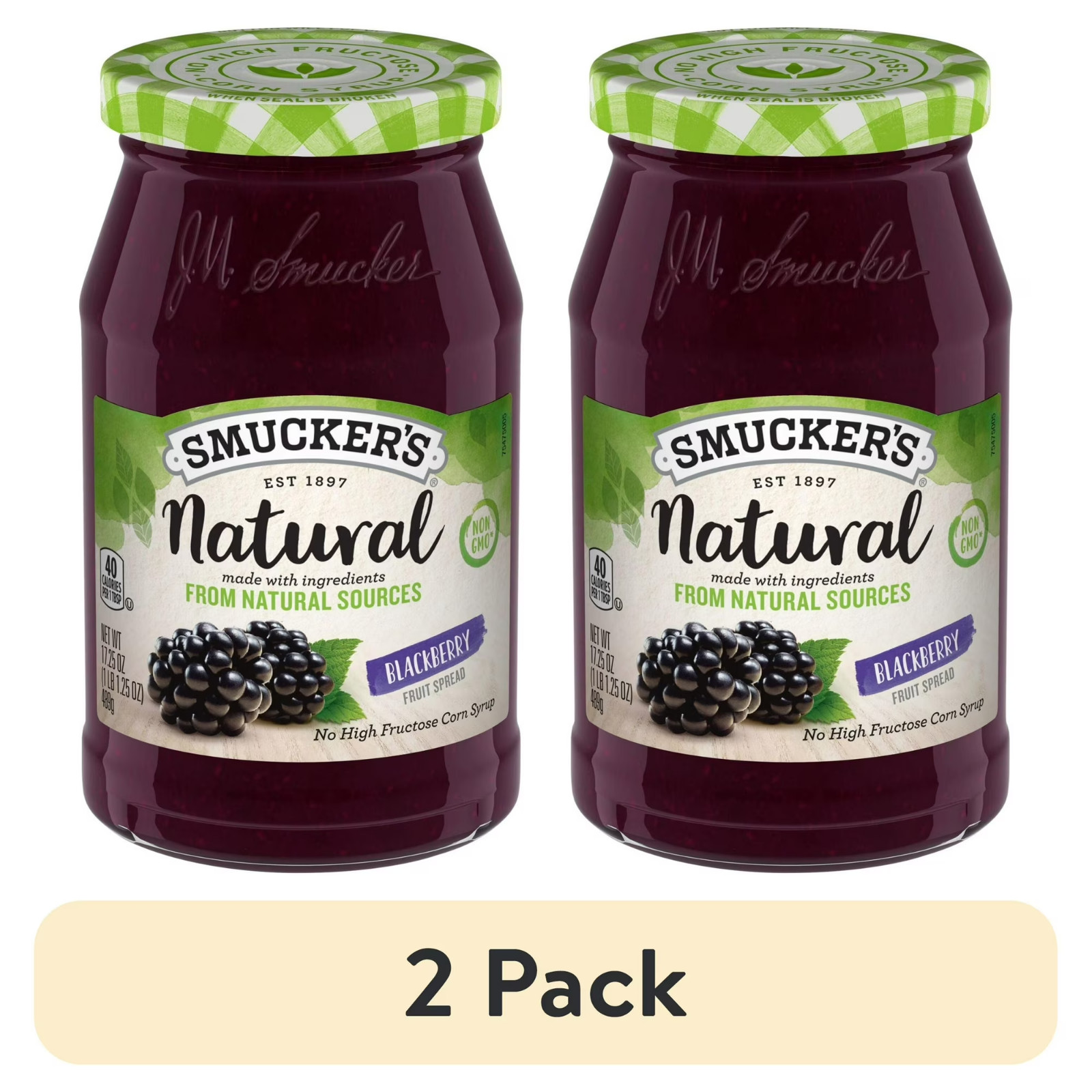 Smucker’s Natural Blackberry Fruit Spread, 17.25 oz (2 pack)