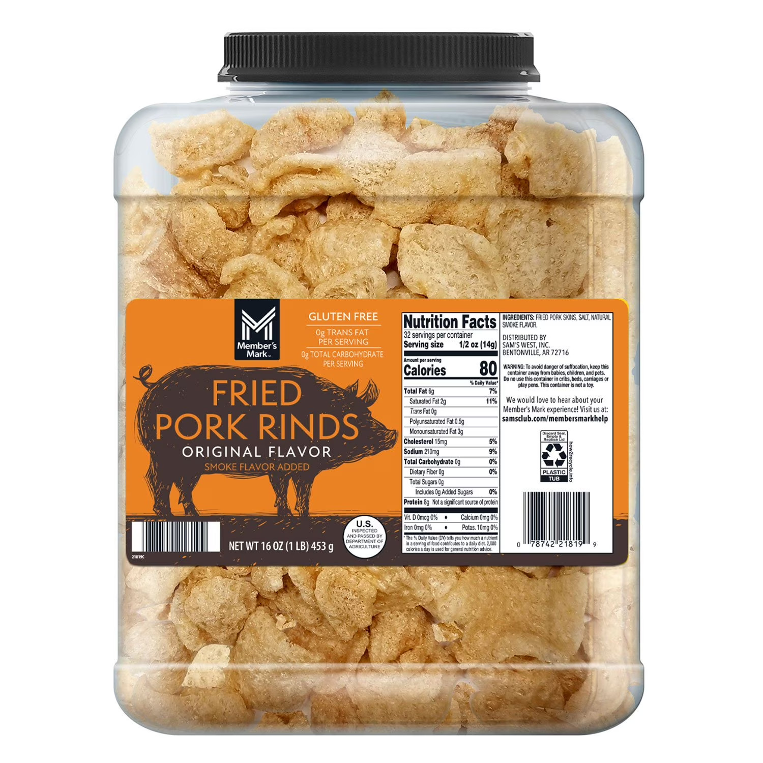Member’s Mark Original Fried Pork Rinds (16 oz.) FREE SHIPPING