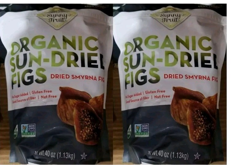 Organic Sun Dried Smyrna Figs Dried Fruit Unsulfured 2 Bags 40 Oz Each