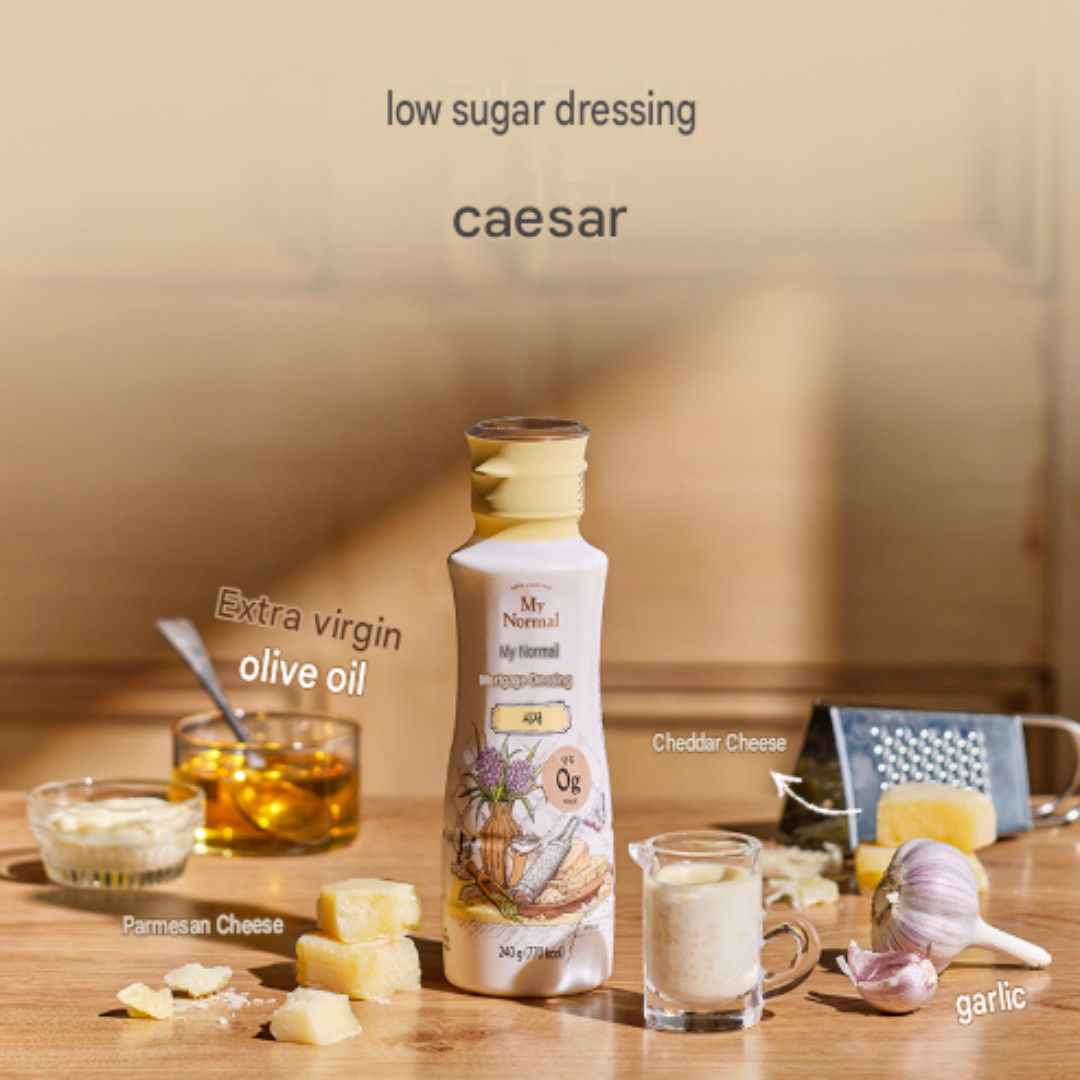 MY NORMAL Low-Sugar Caesar Salad Dressing Sauce 240g LowCarb Dressing Salad Diet