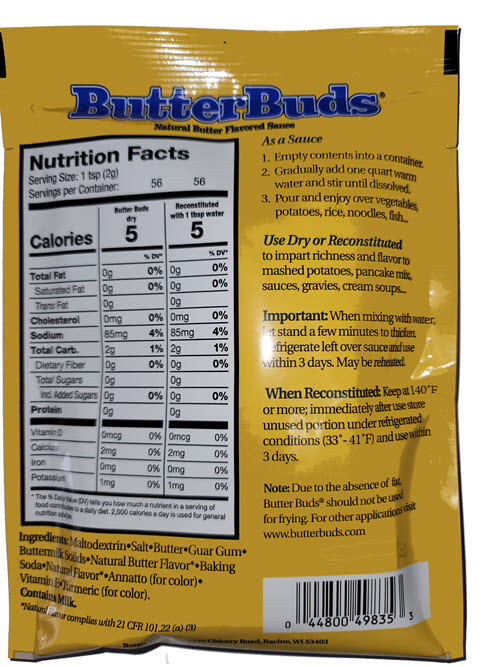 Butter Buds 3 x 4 ounce packs (12 oz. total)