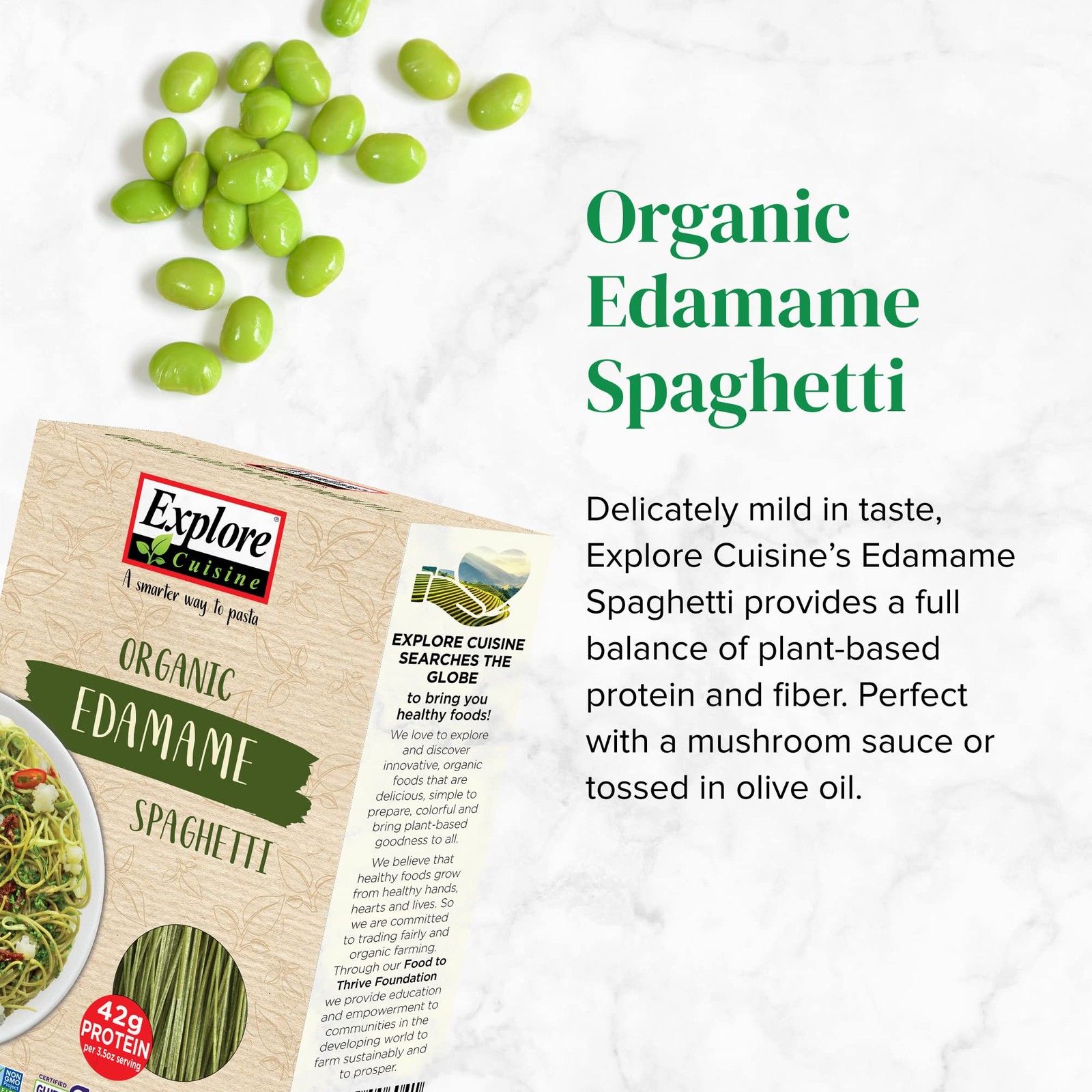 Explore Cuisine Organic Edamame Spaghetti – 8 oz, Pack of 8 Ounce (Pack 2)