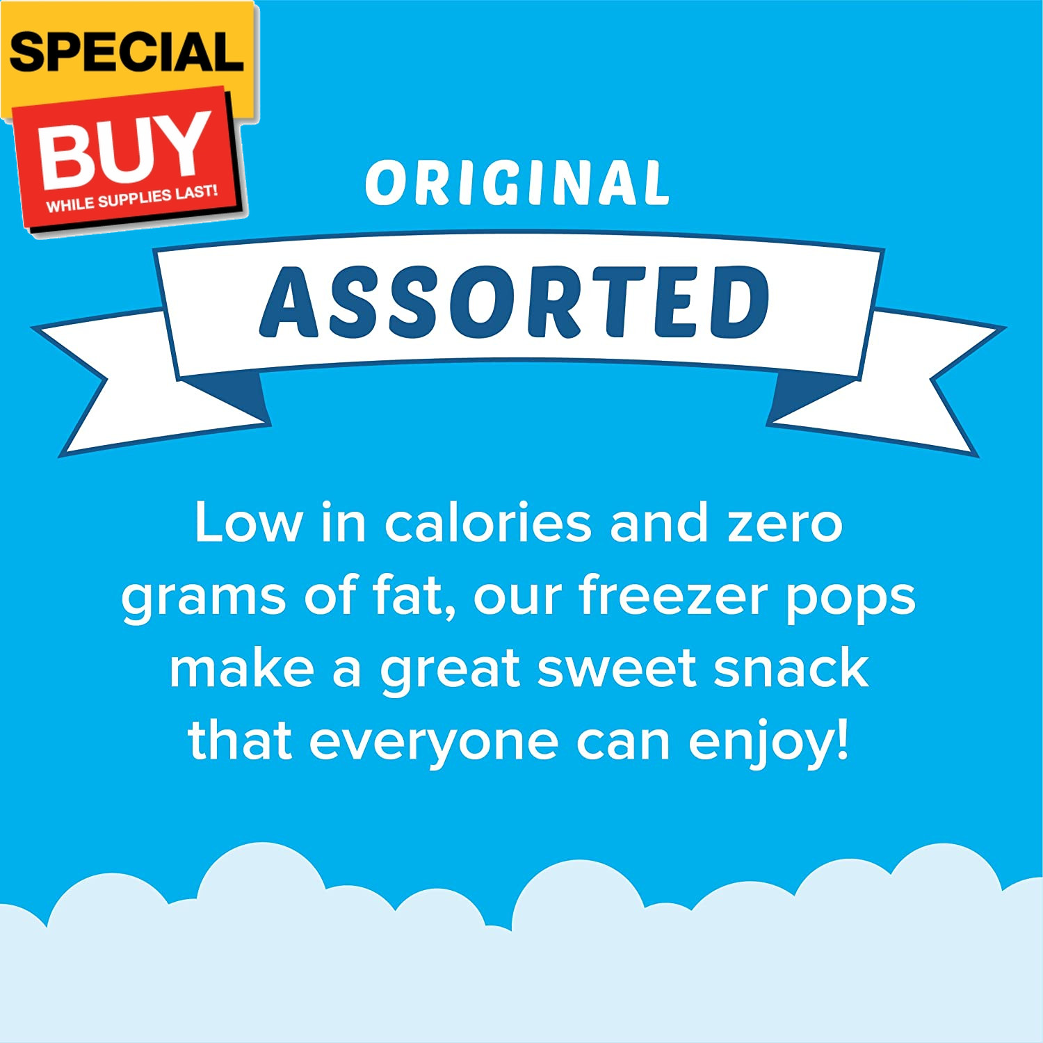 Popsicle Variety Pack of 1.5 Oz Freezer Bars, Assorted Flavors, 100 Count