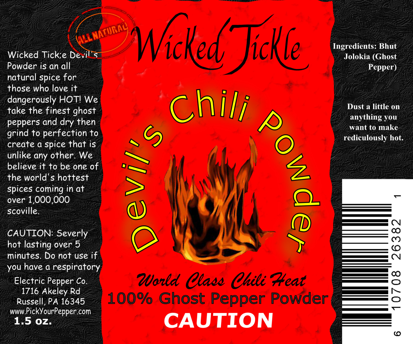 Ghost Pepper Powder Dried Chili Spice Devil’s Chili Wicked Tickle Hot Seasoning