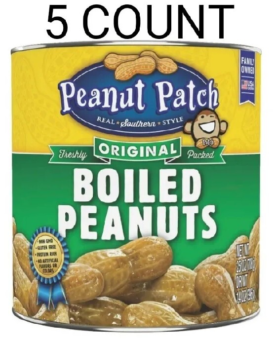 PEANUT PATCH Original Boiled Peanuts 5X (25oz) Cans