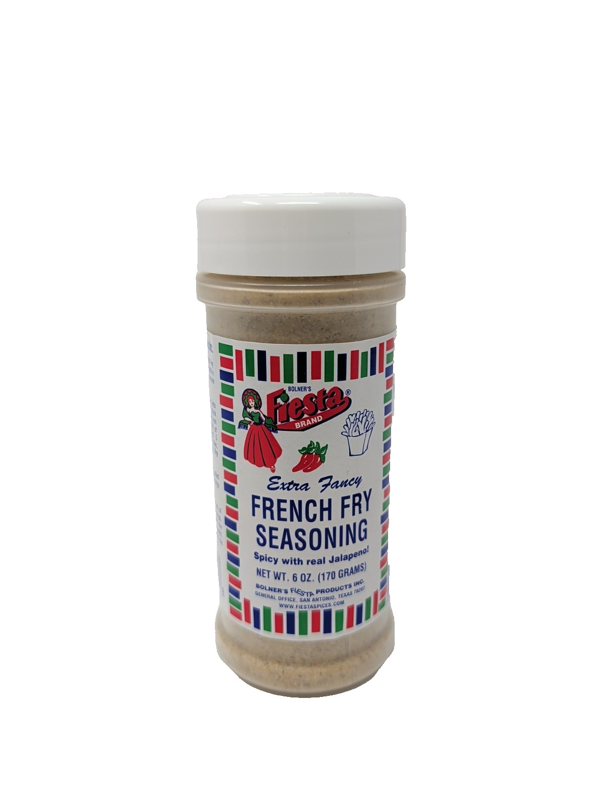 Bolner’s Fiesta Extra Fancy French Fry Seasoning 6 Ounce Plastic Shaker