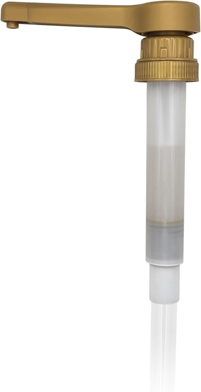 64 fl oz BPA-Free Sauce Pump for Syrups – Elegant Gold for All Your Desserts
