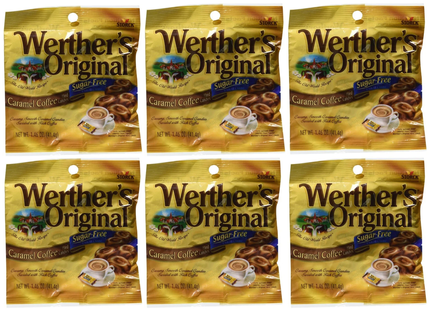 Werther’s Original – Coffee Caramel – Sugar Free Hard Candies (6 BAGS)