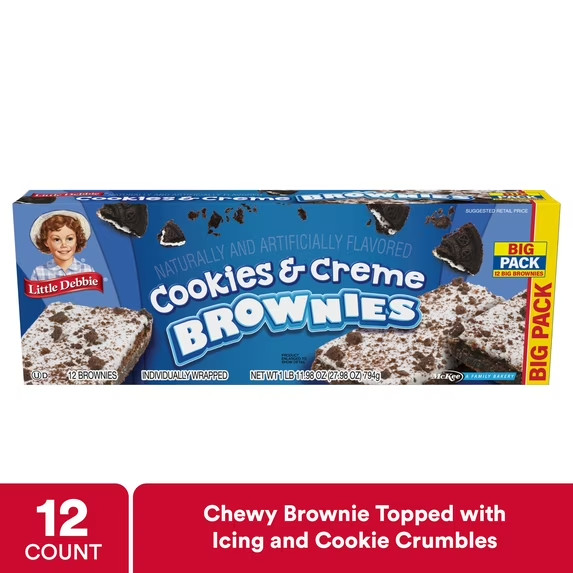 Snack Cakes, Little Debbie Big Pack Cookies & Creme Brownies-free shipping