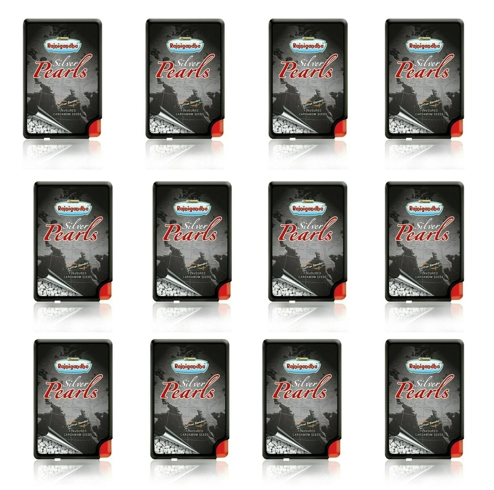 Rajnigandha Silver Pearls Mouth Freshener Cardamom Elaichi Packs 5.75g X 12Pcs