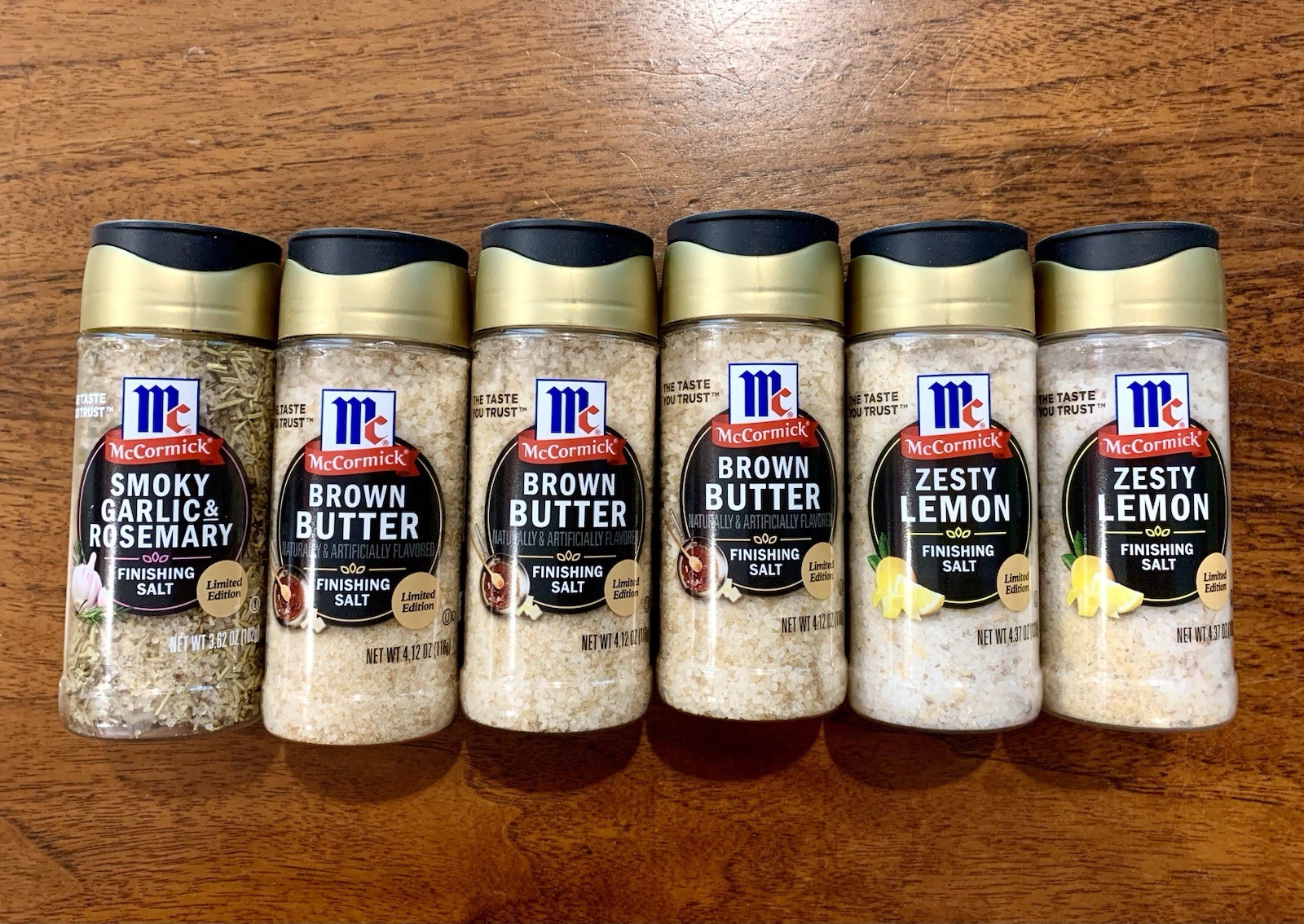McCormick Finishing Salts – Brown Butter, Zesty Lemon, Garlic Rosemary Lot Of 6