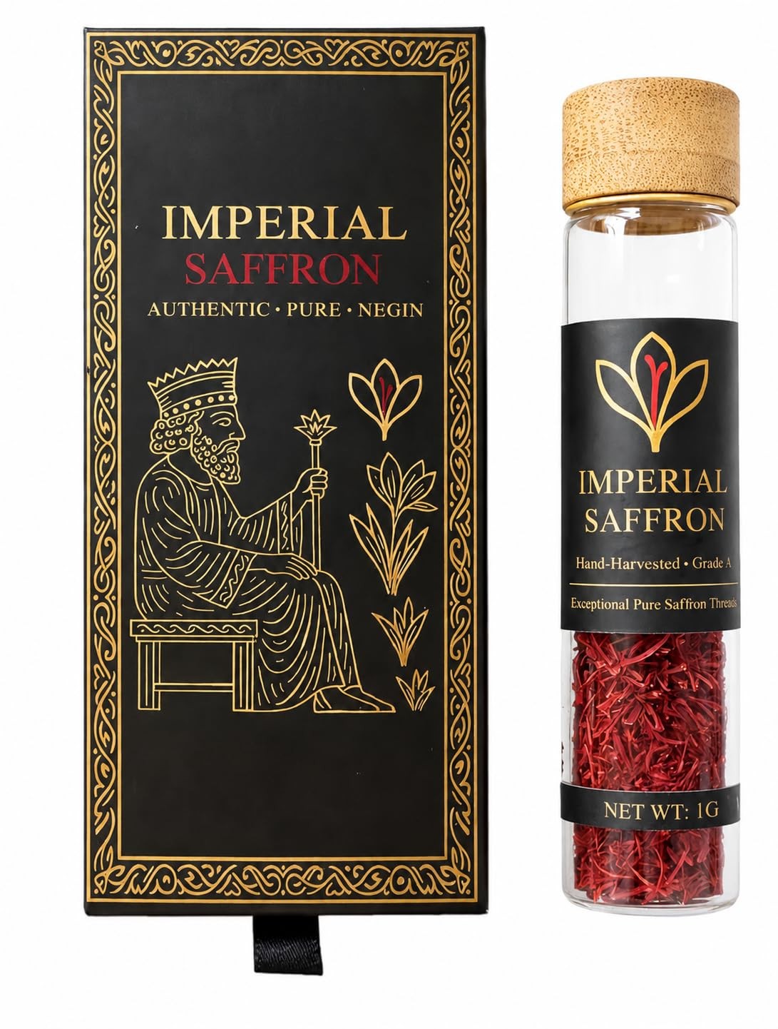 ISO 3632 Certified Super Negin Grade Saffron Threads 1g Premium Saffron Spice