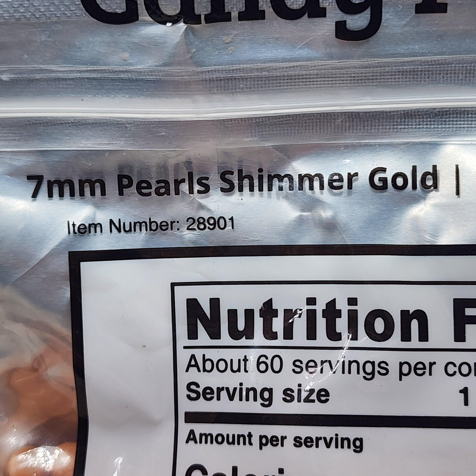 DecoPac Candy Pearls 7mm Shimmer Gold Sugar Sprinkles 2 Lb Bag Decor Topping