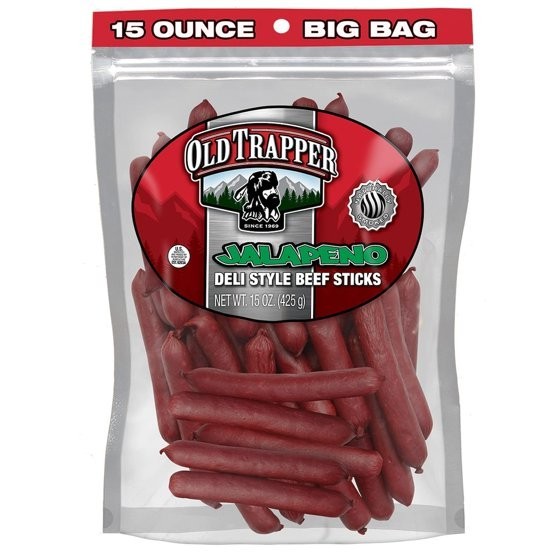 Old Trapper Jalapeno Smoked Beef Stick 15oz Resealable Bag