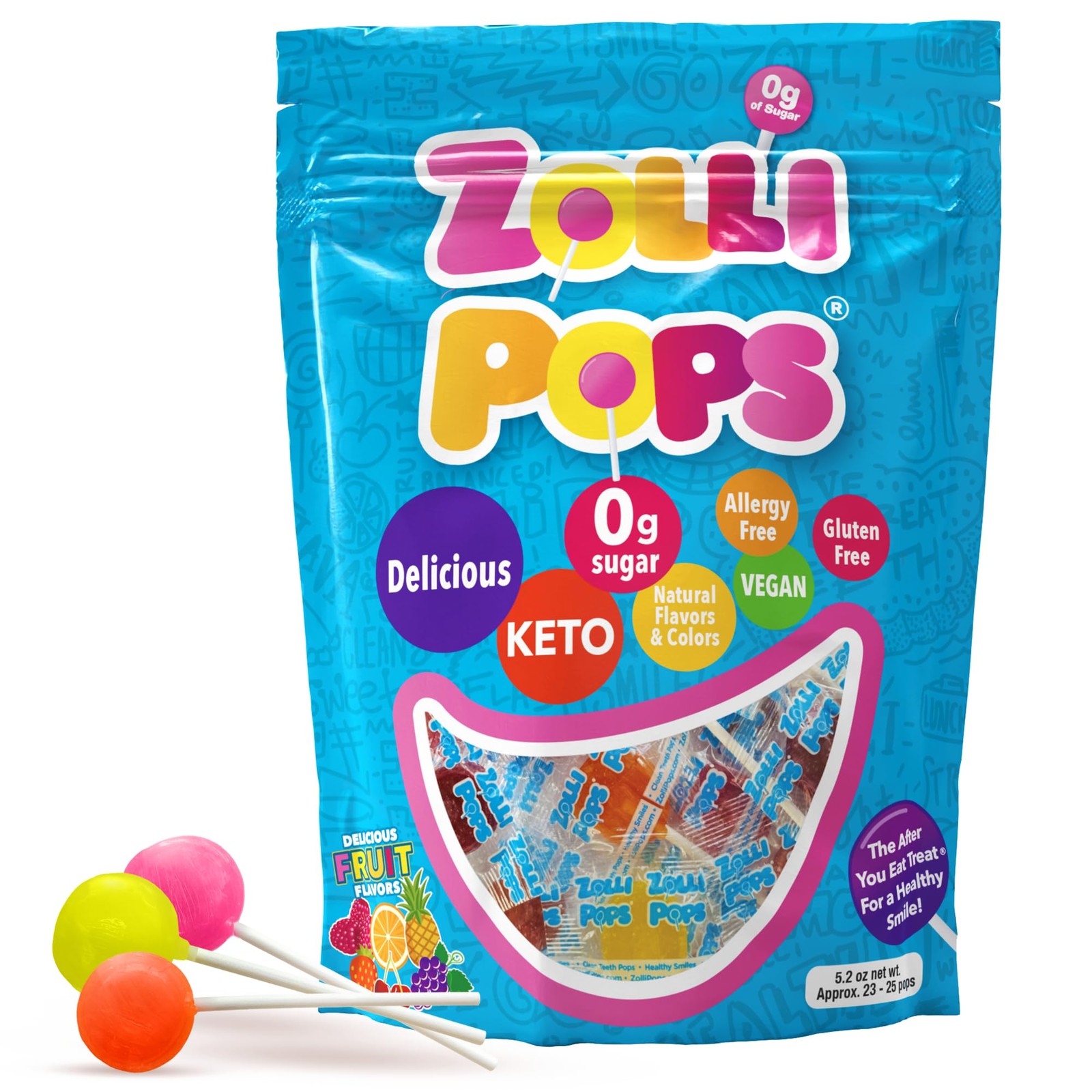 Clean Teeth Lollipops, Anti Cavity with Xylitol, Sugar Free Candy for a Healt…