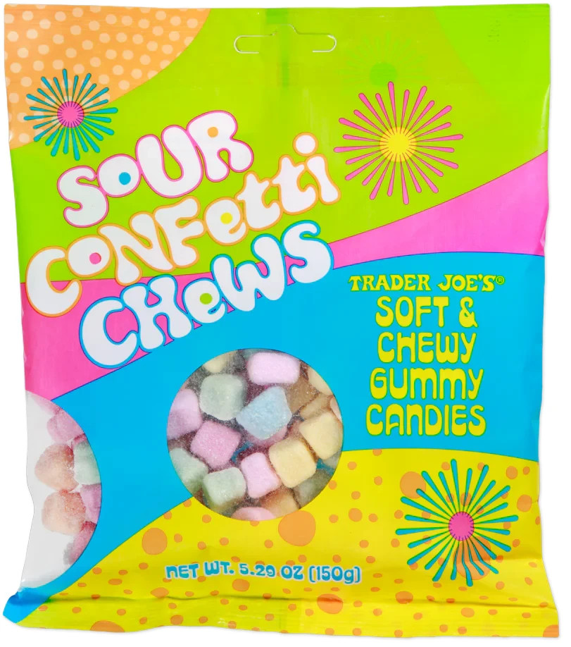 Trader Joe’s 5.29 oz. SOUR CONFETTI CHEWS Soft & Chewy Gummy Candies *BB 3/2027*