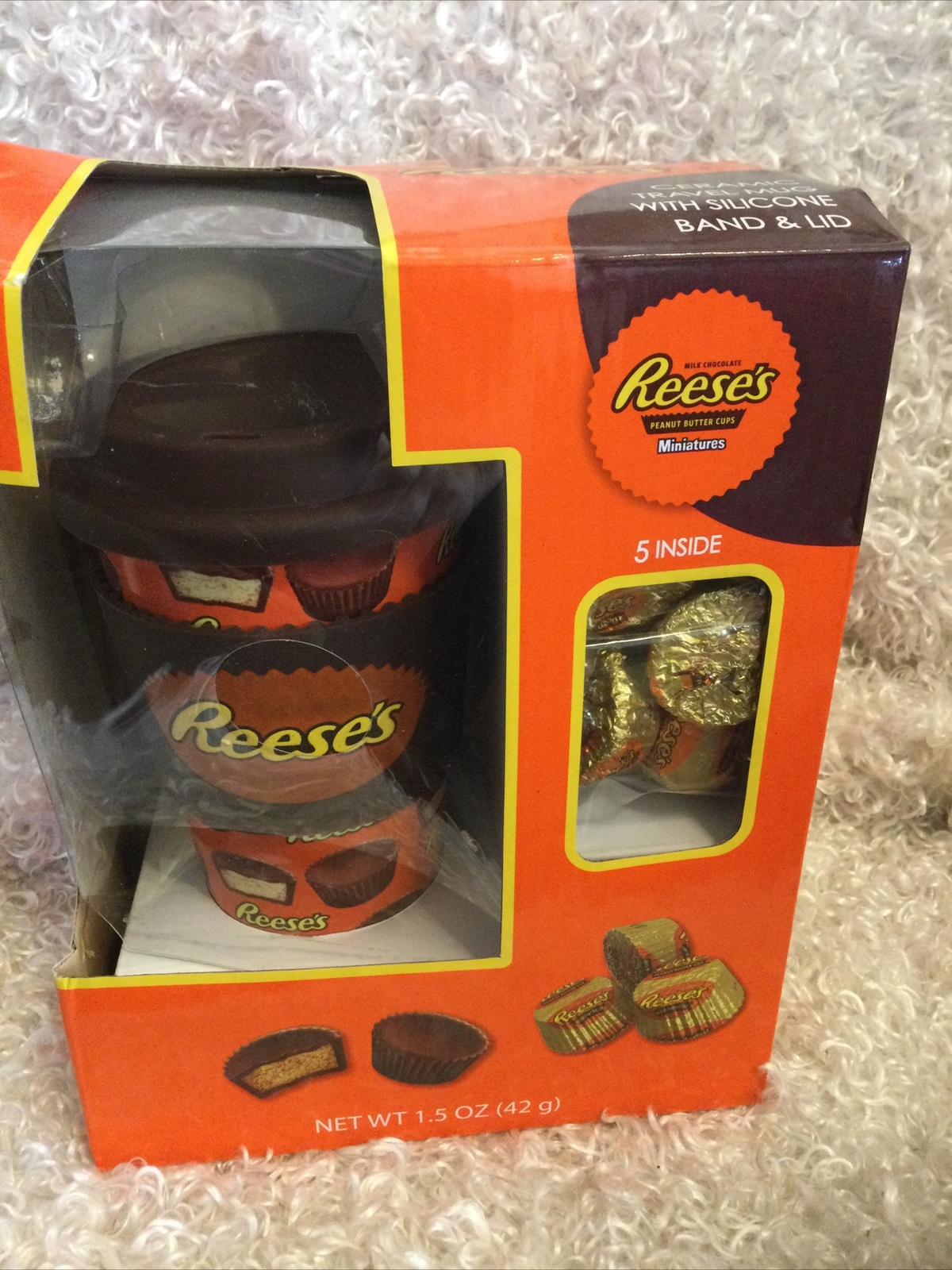 Reese’s Peanut Butter Cups Miniatures – Holiday Gift Set Ceramic Travel Mug
