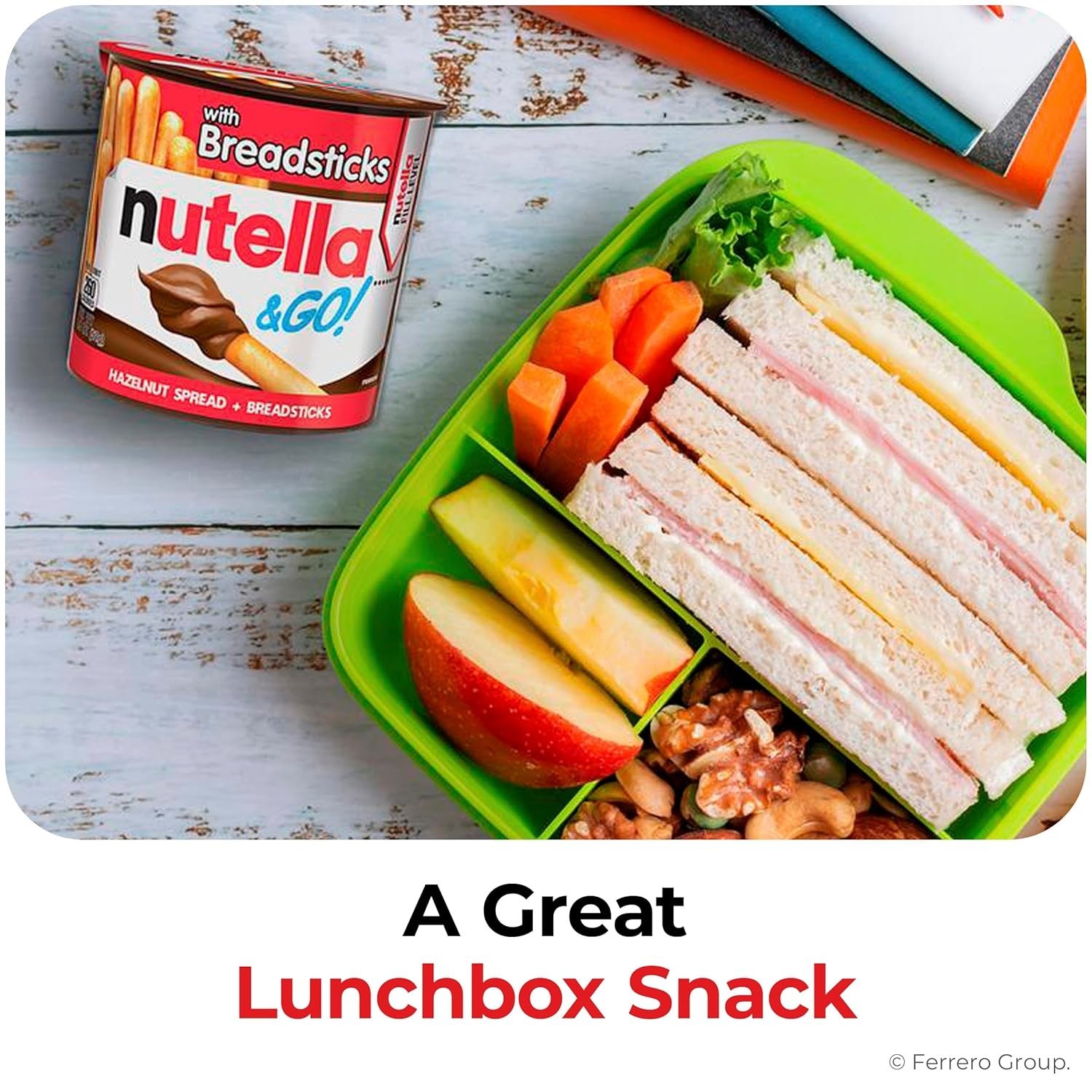 GO! Chocolate Hazelnut Spread with Cocoa + Breadsticks, 12 Snack Packs, 1.8 o…