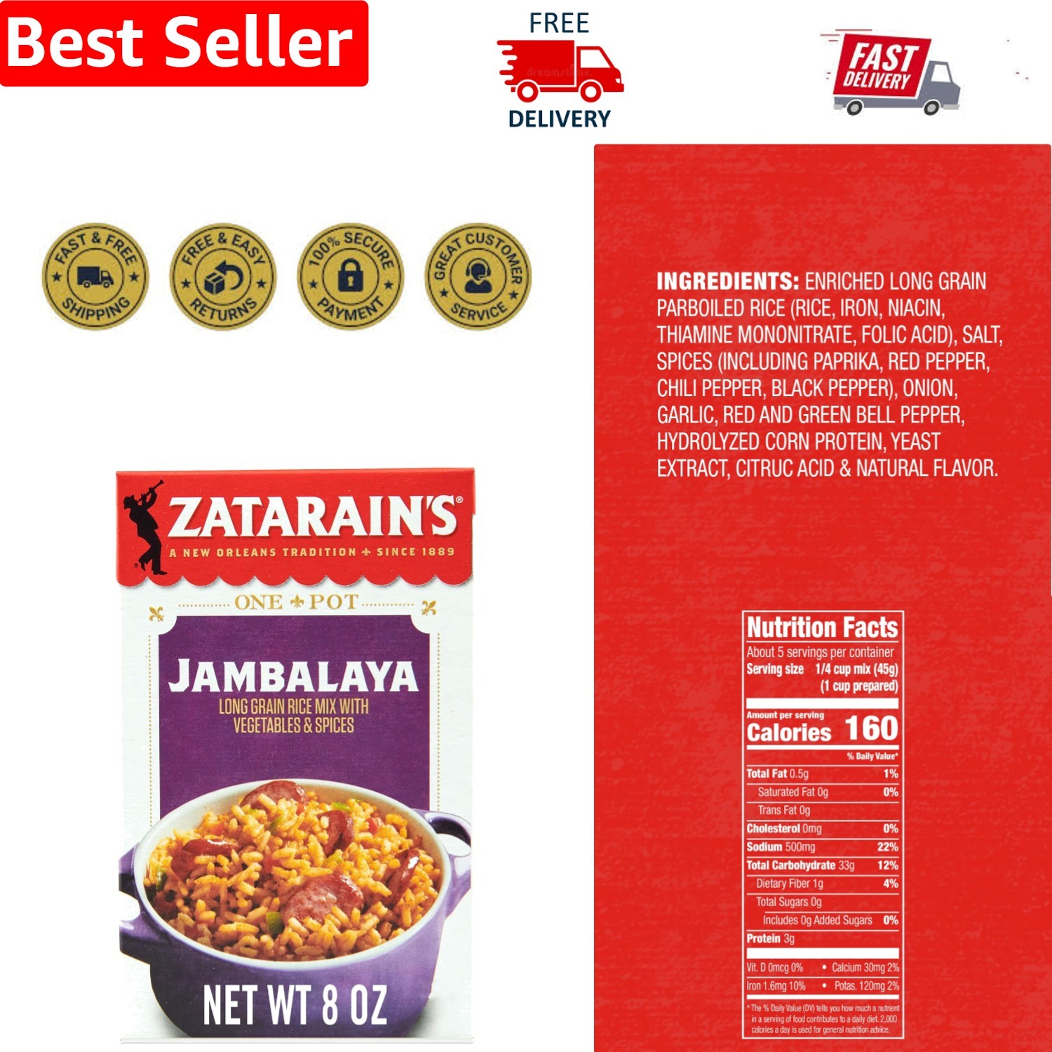 Savory Gluten-Free Jambalaya Rice Mix – Quick Prep, 8 oz for Family Feasts!