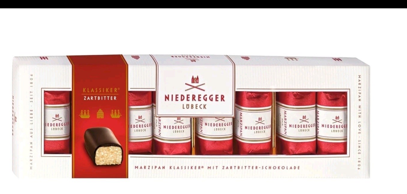Luxury German Marzipan Dark chocolate Classics 100g LUBECK Niederegger