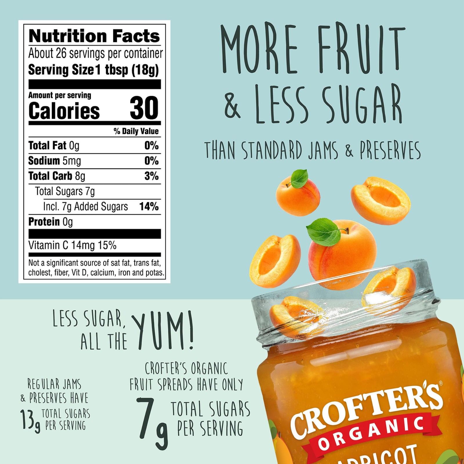 Fruit Spread Organic Premium Apricot, 16.5 oz