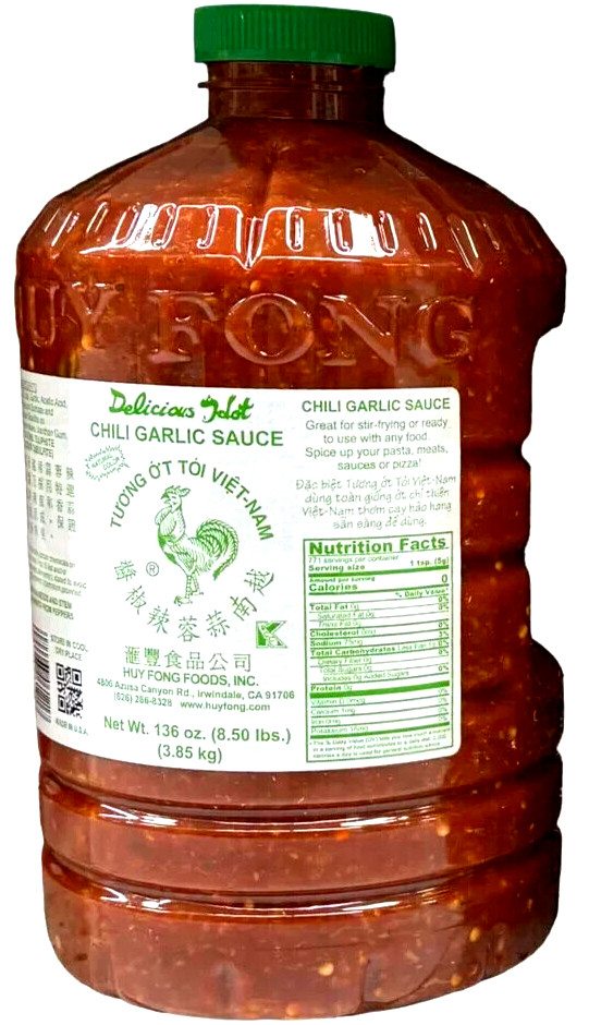 Huy Fong Chili Garlic Sauce 136 oz (8.5 Lbs)~7/2026