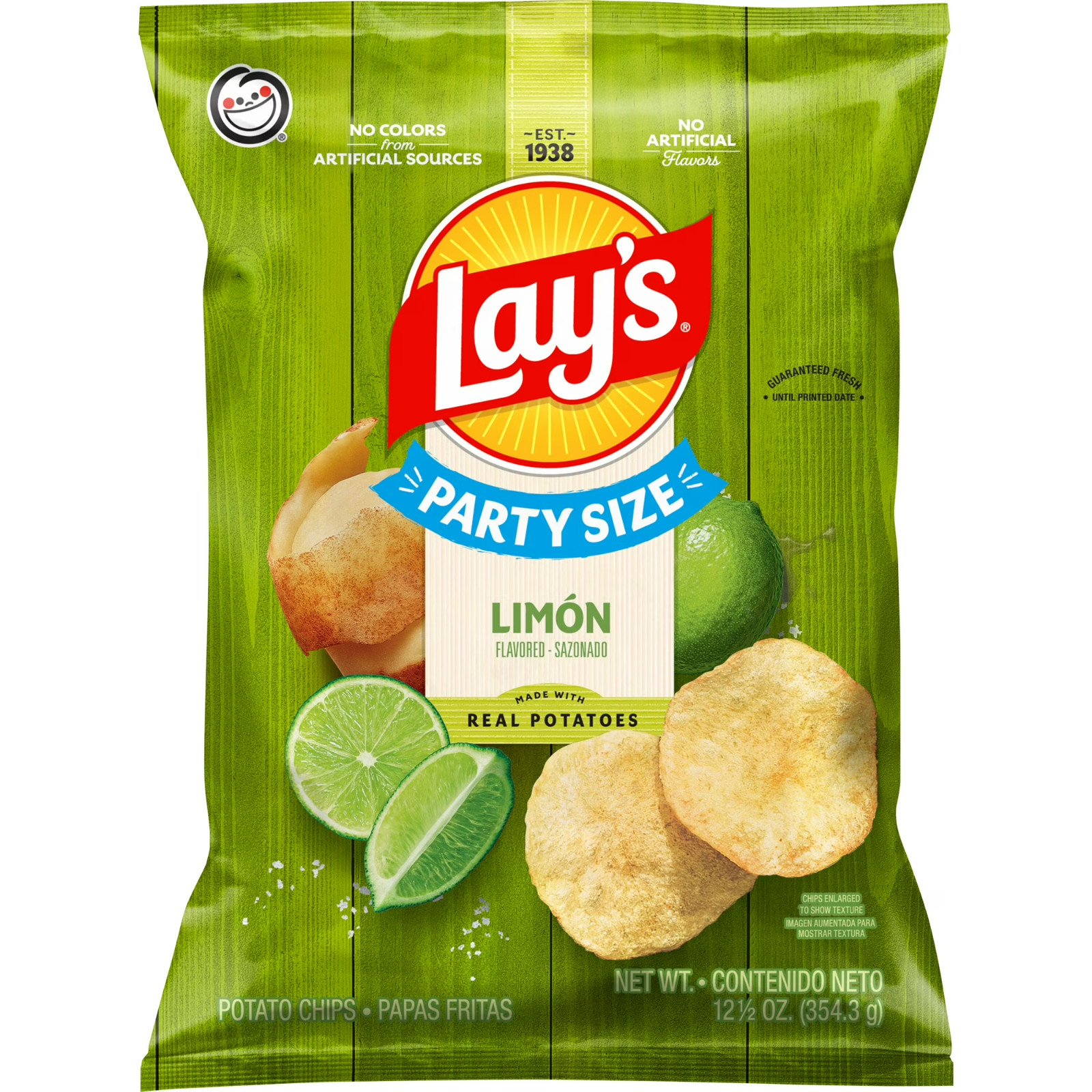 Lay’s Limon Flavored Potato Chips, Party Size, 12.5 Ounce Bag