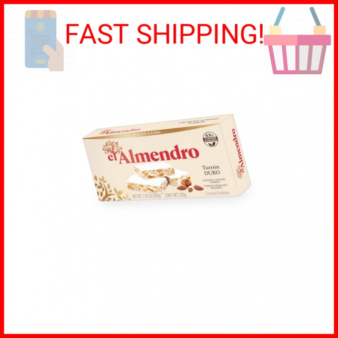 El Almendro Turrones, Turron Duro Nougat Christmas Candy, Crunchy Almond Torrone