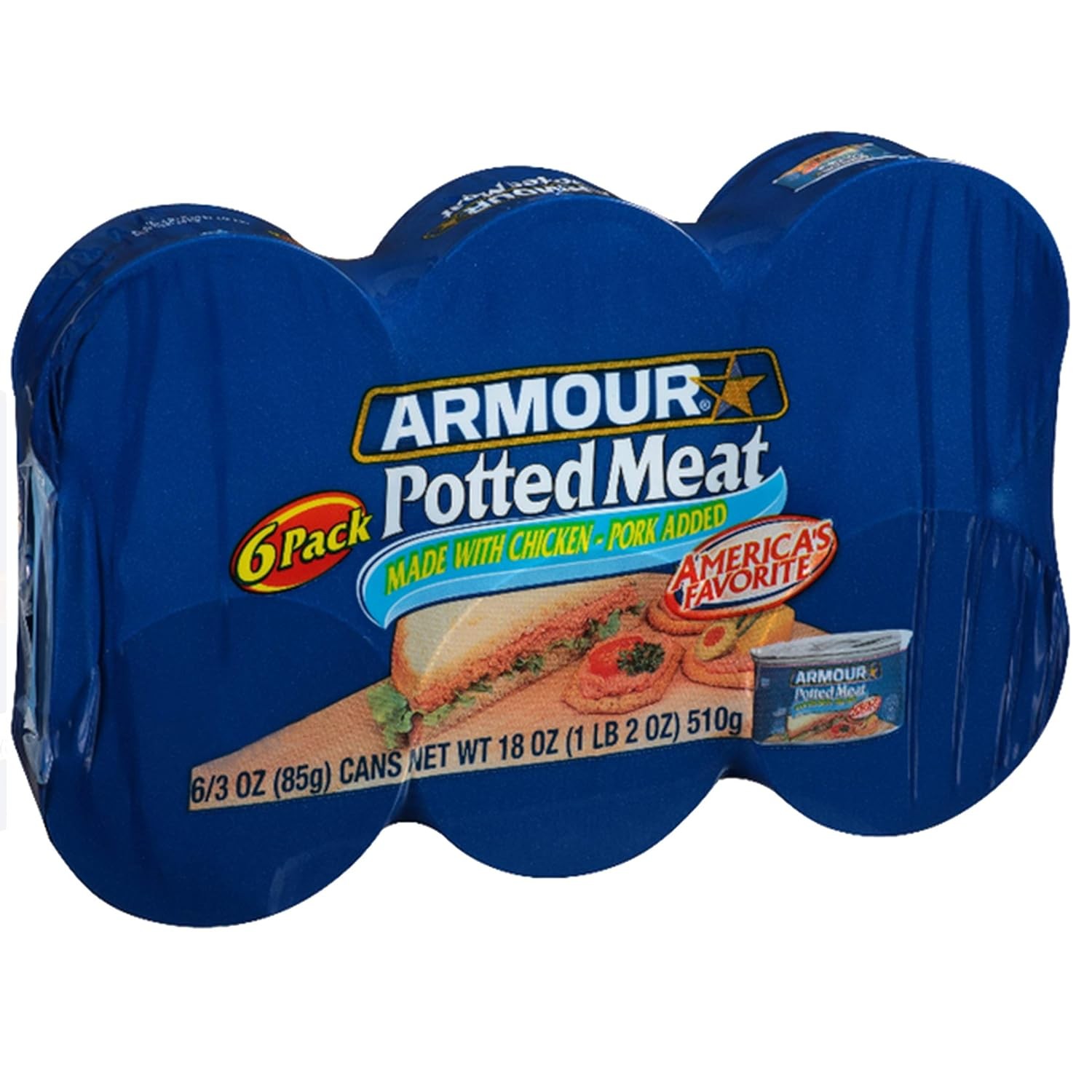Armour Star Canned Potted Meat Ready to Eat 10g Protein Per Serving 3 oz Can