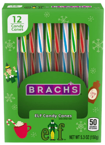 Brach’s (12) ELF Candy Canes – Peppermint Hot Cocoa – Maple Syrup – Cotton Candy
