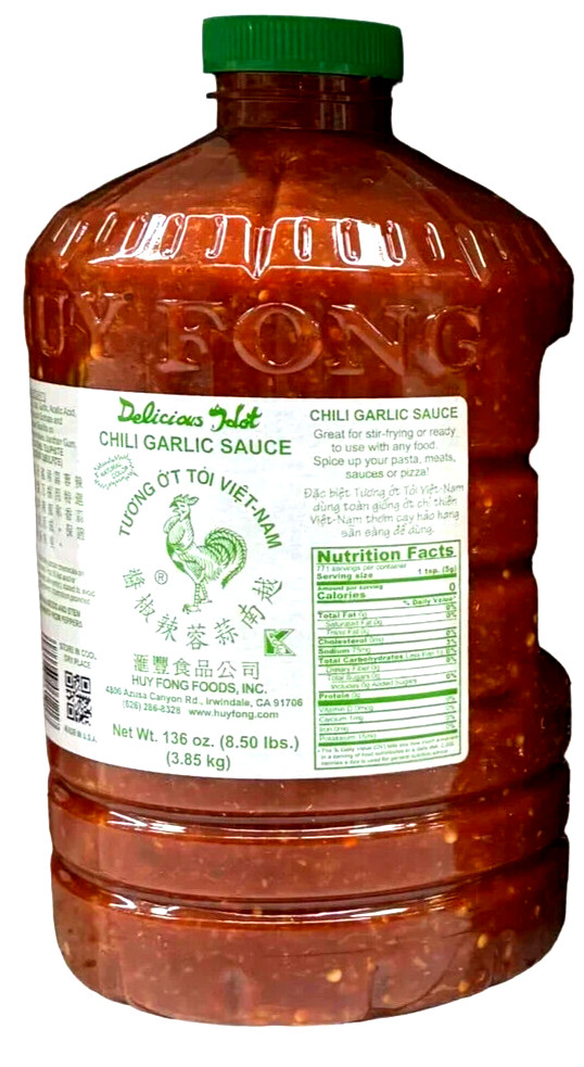 Huy Fong Chili Garlic Sauce 136 oz (8.5 Lbs)~7/2026