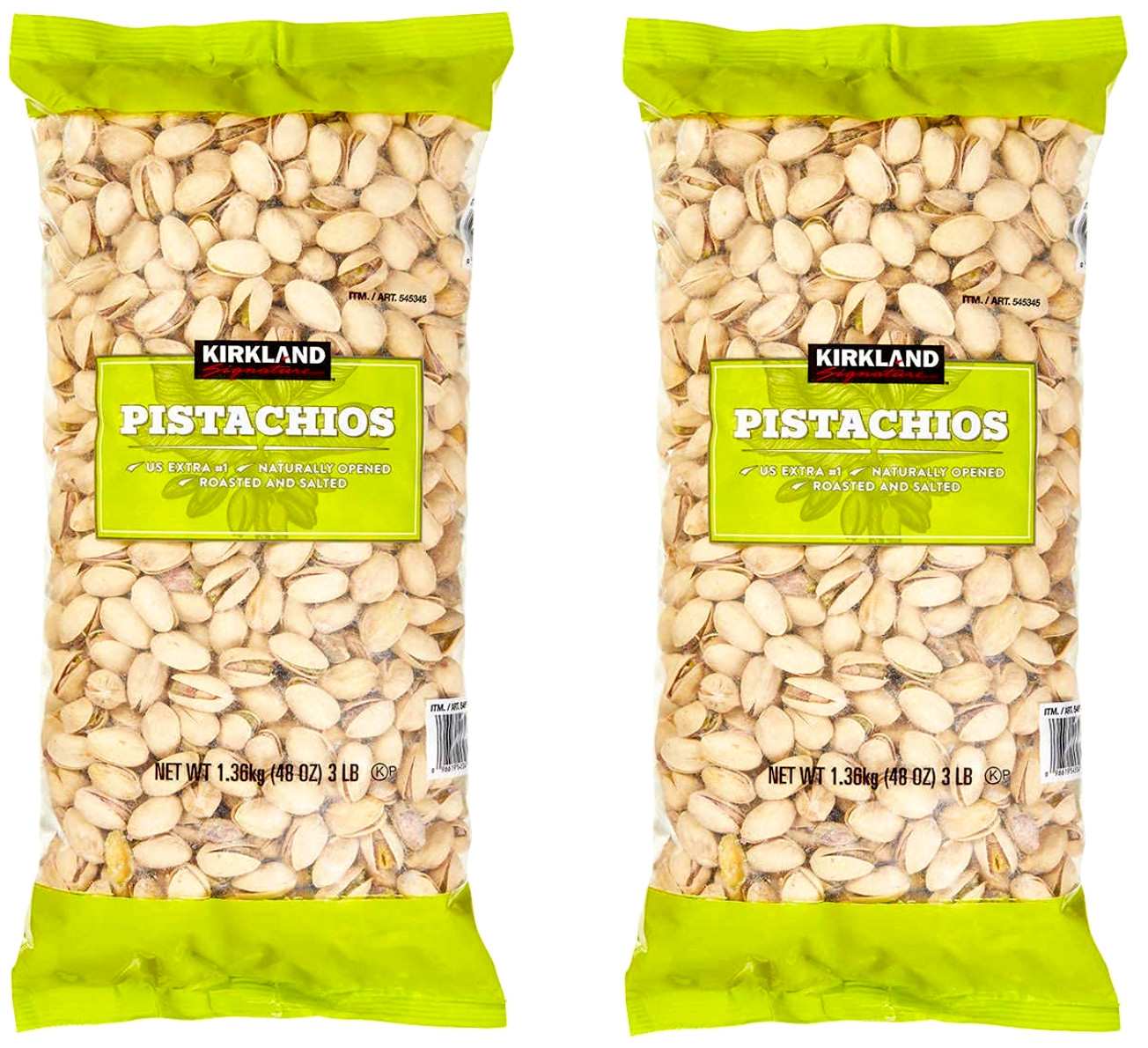 2 X Kirkland Signature In-Shell Pistachios 3 lbs *48 oz Roasted & Salted Yummy