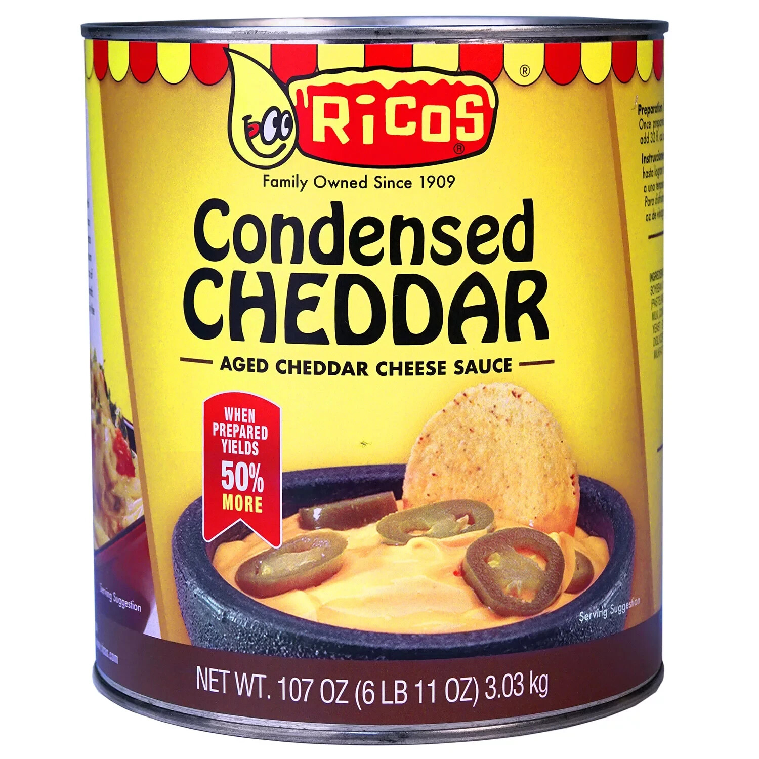 Ricos Condensed Cheddar Cheese Sauce 107 oz Can – Bulk Nacho Dip