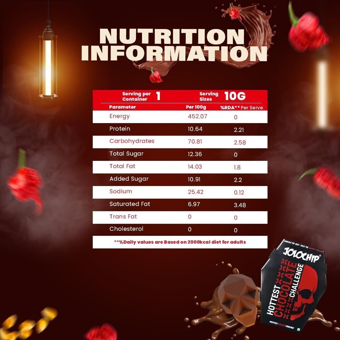 JOLOCHIP HOTTEST CHOCOLATE CHALLENGE (10gm) Vegetarian