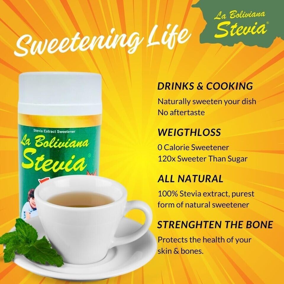Stevia La Boliviana Sweetener | 120 g net weight | Original Natural Stevia