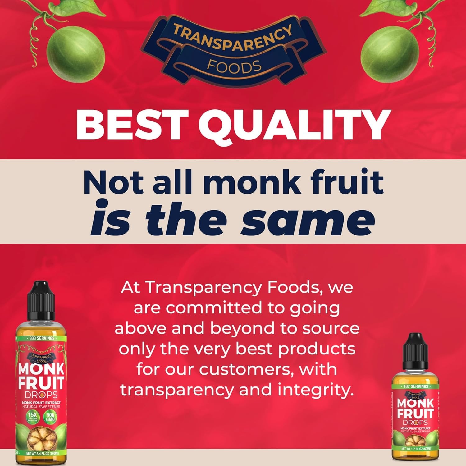 Monk Fruit Extract (6 Drops = 1 Tsp of Sugar) Zero Calories, Non-Gmo, No Fillers