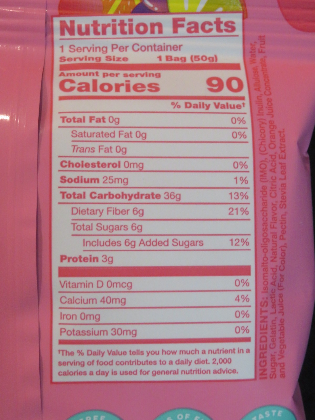 (6) Bags Alani Nu Gummi Sour Gummy Worms 1.8 Oz Each Orange, Grape & Fruit Punch