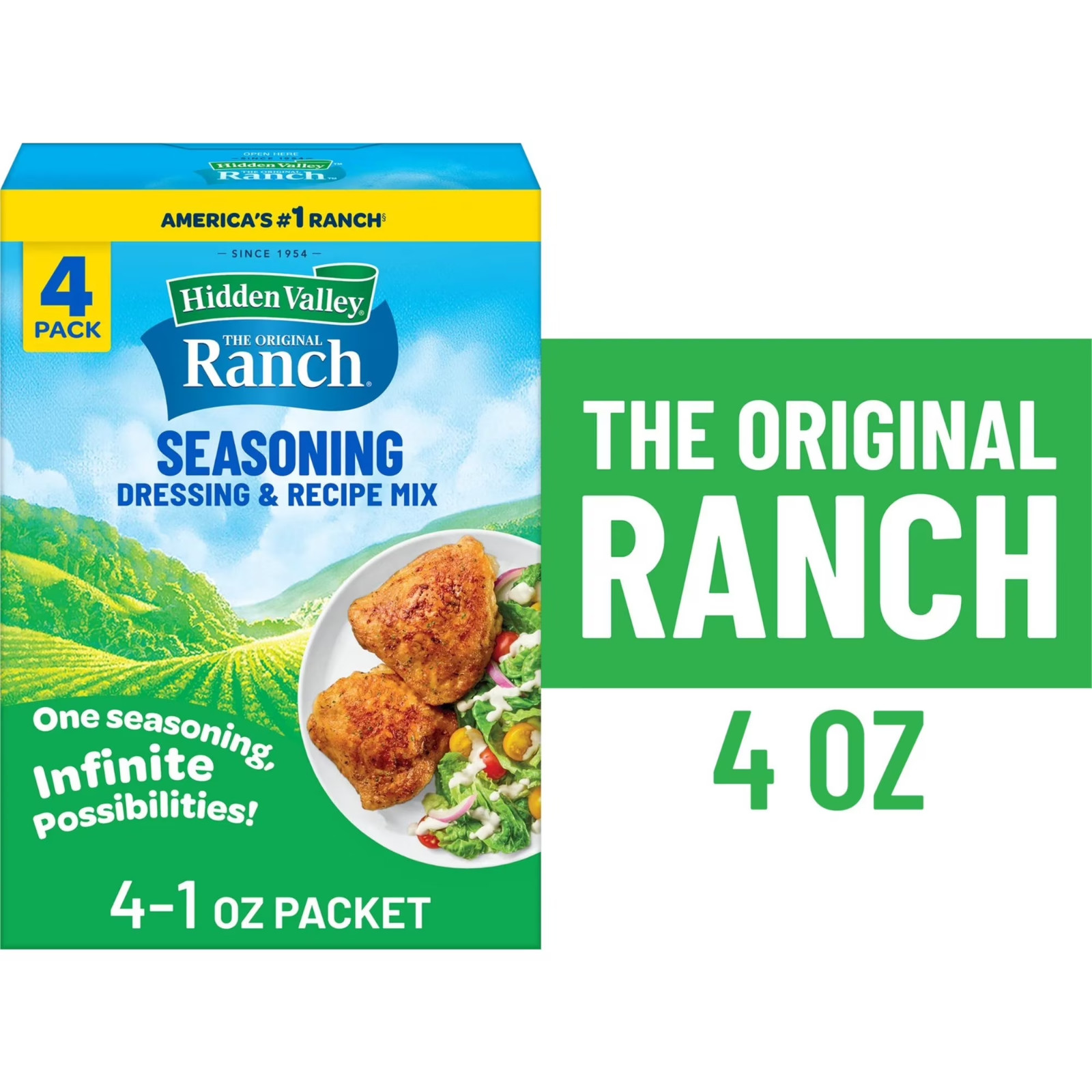 Hidden Valley Gluten Free, Original Ranch Salad Dressing & Seasoning Mix, 4 Pack