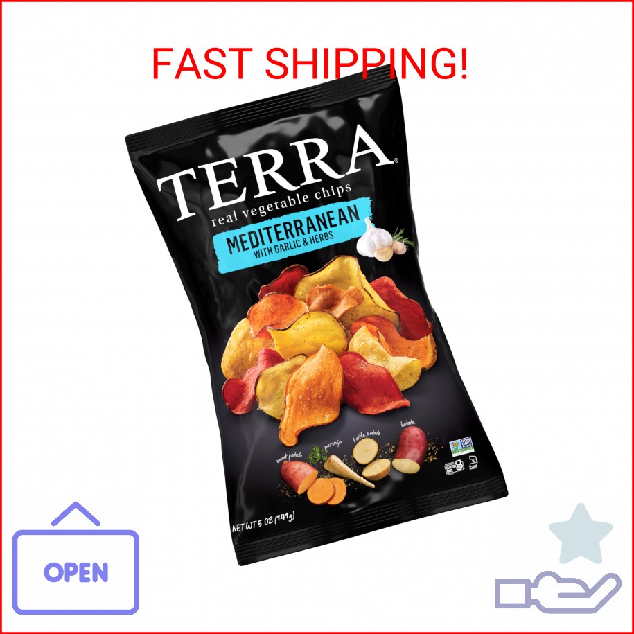 Terra Vegetable Chips, Mediterranean Garlic & Herbs Real Vegetable Chips, 5 oz