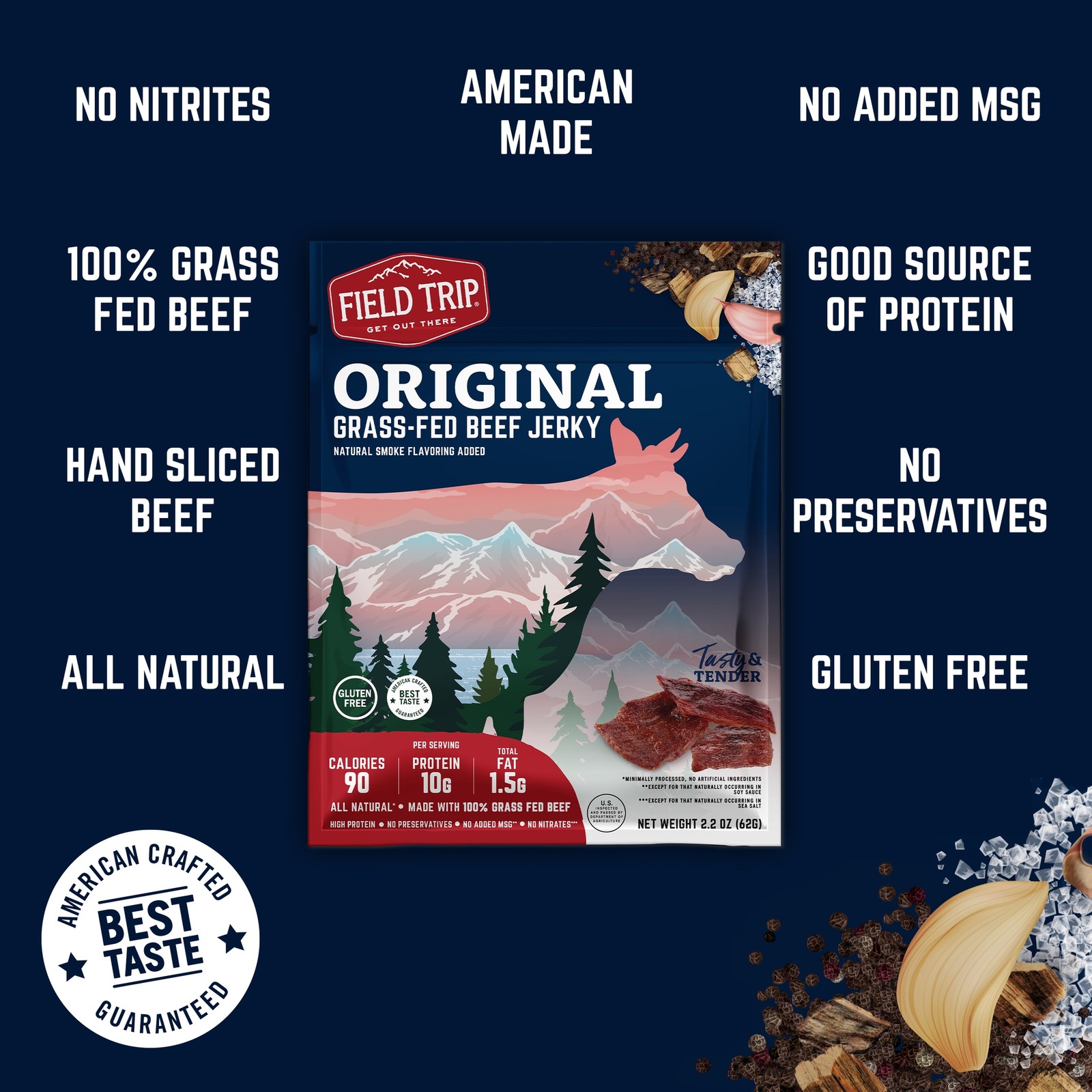 FIELD TRIP ORIGINAL Grass Fed Beef Jerky Protein Gluten Free Your Gehrke Shop