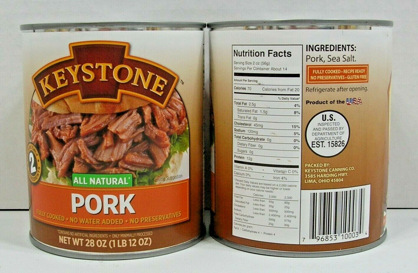 (6 Cans) Keystone ALL NATURAL (3) Beef (1) Chicken (1) Ground Beef (1) Pork 28oz