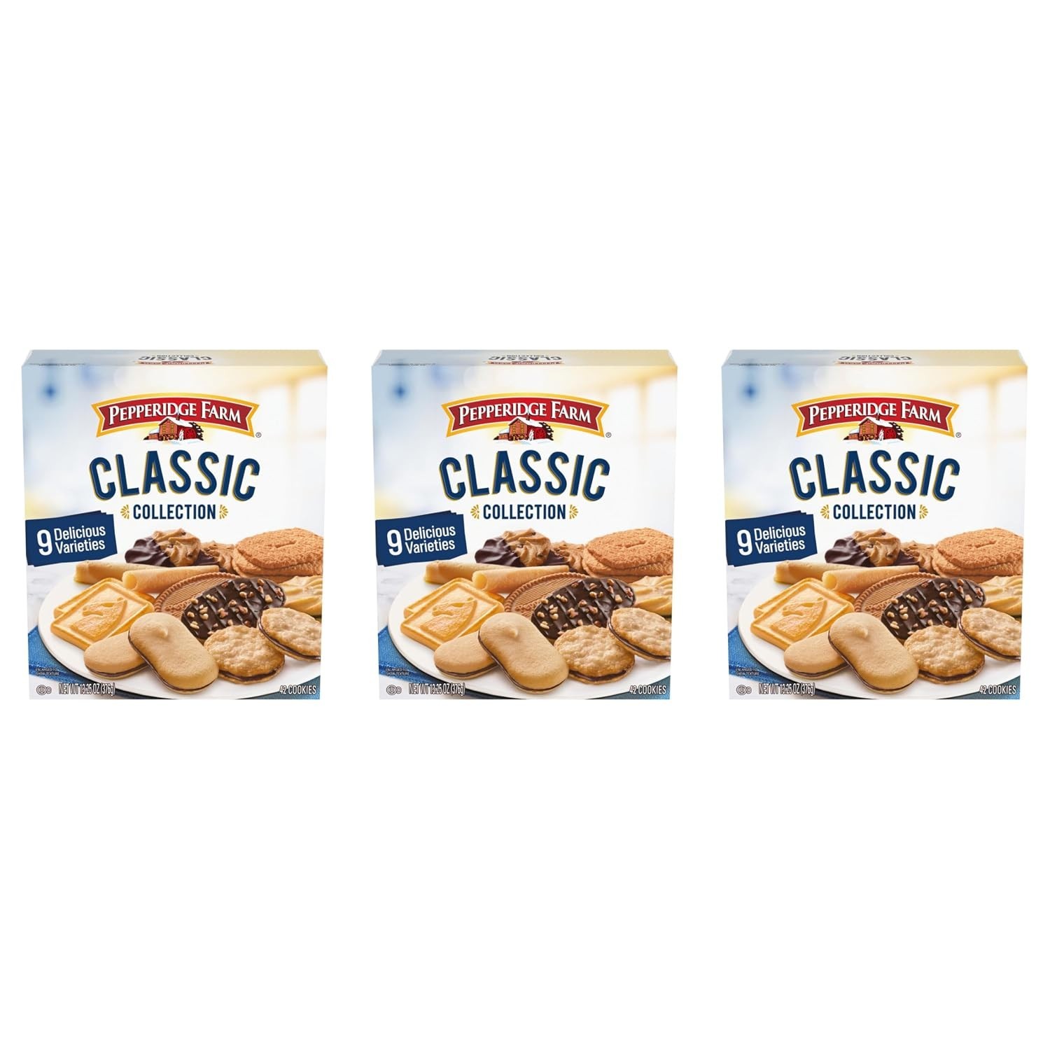 Cookies Classic Collection, 9 Cookie Varieties, 13.25 Oz. Box Pack of 3