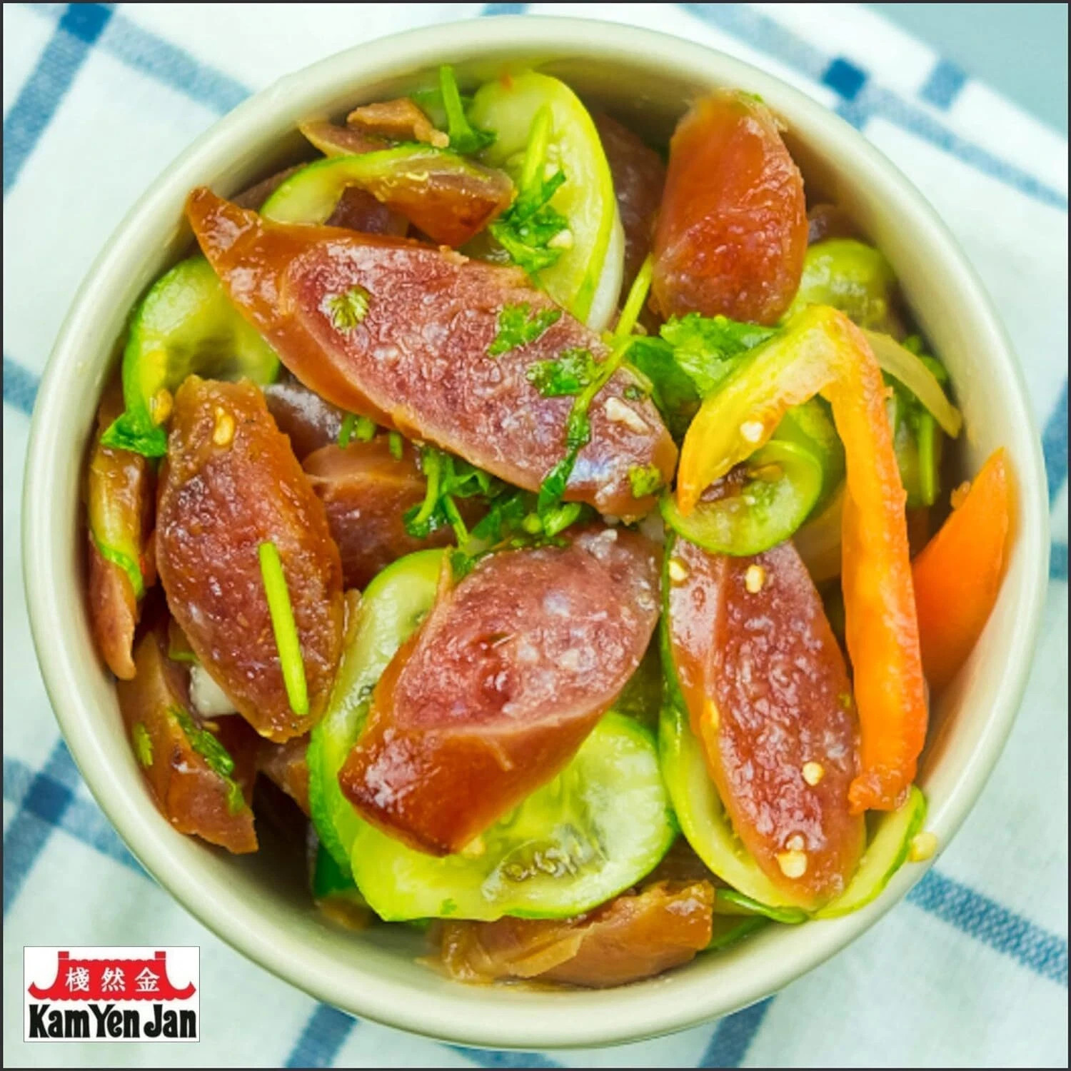 Kam Yen Jan Chinese Style Sausage Made with Pork+Chicken 14oz(Pack of 6)~11/2024