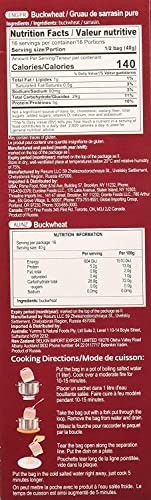 Boil-in-Bag Buckwheat – 16 Bags, 80g Each – Quick & Easy Healthy Meal Option