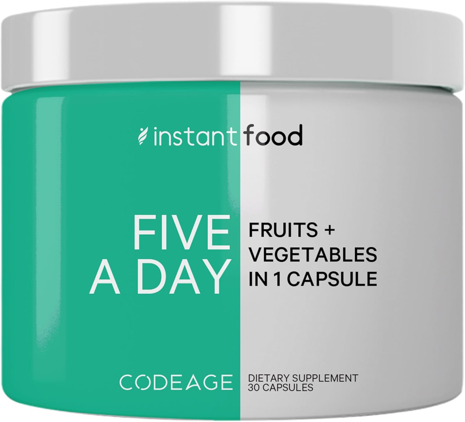 Codeage Instantfood Five a Day – Fruits & Vegetables Capsule Supplement – Whole