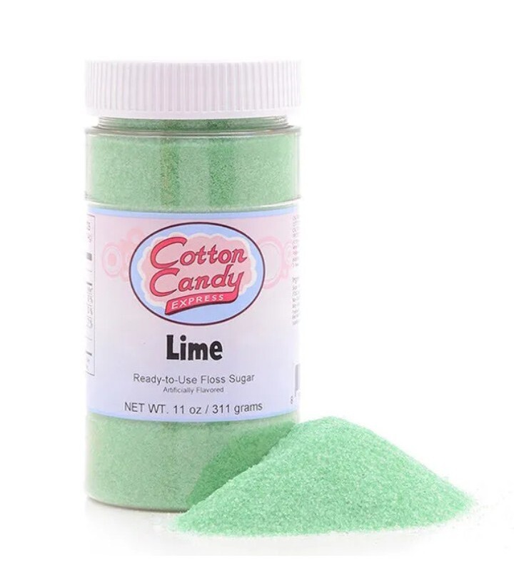 Cotton Candy Express Floss Sugar, Lime 11 oz (311 g) Ready To Use