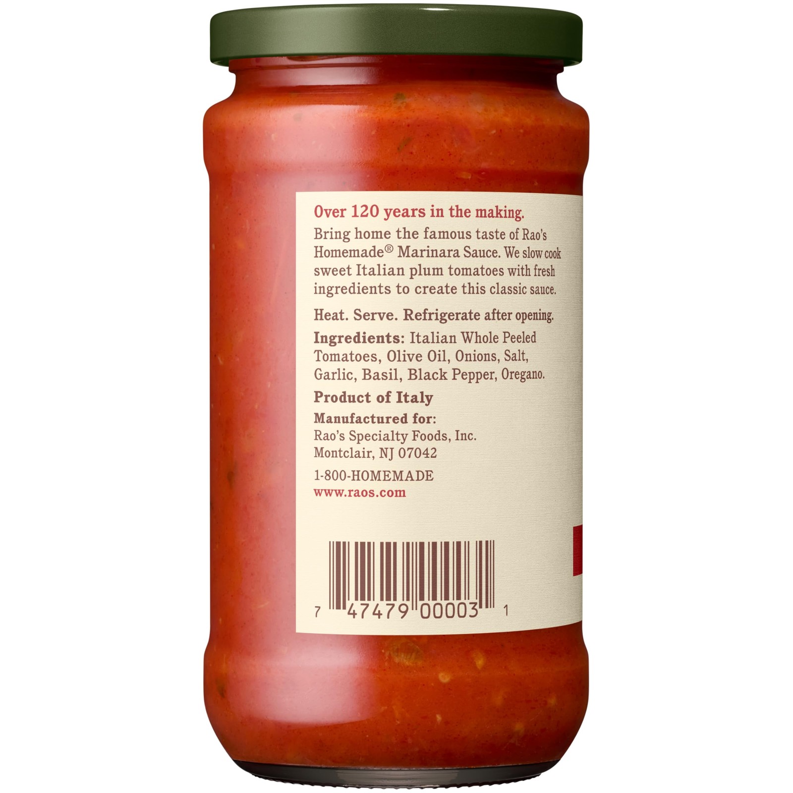 Marinara Sauce Italian Tomatoes All Natural Slow Simmered 15.5 oz Pasta Sauce
