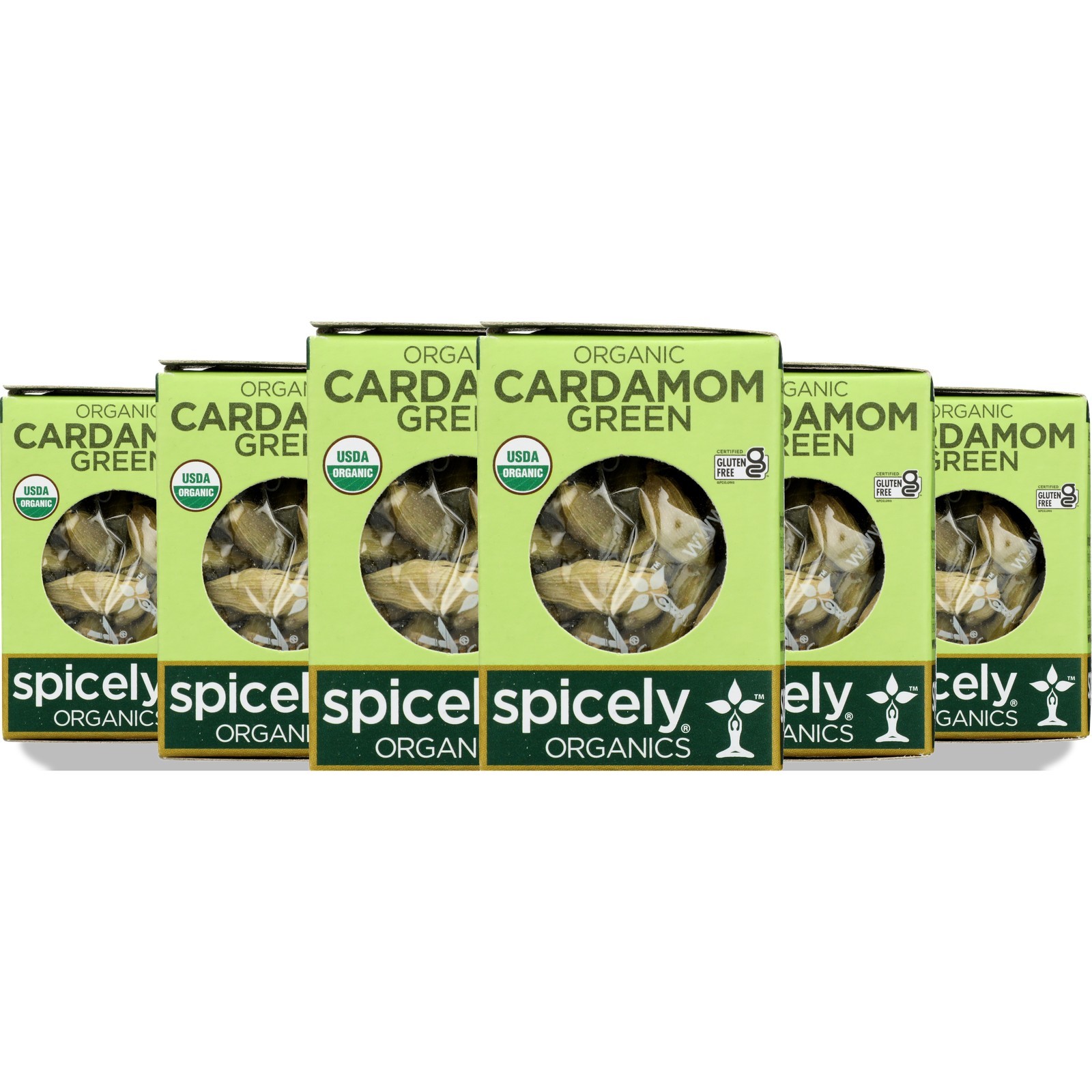 Spicely Organics Organic Green Cardamom Pods 2 Oz Spices 6 Pack