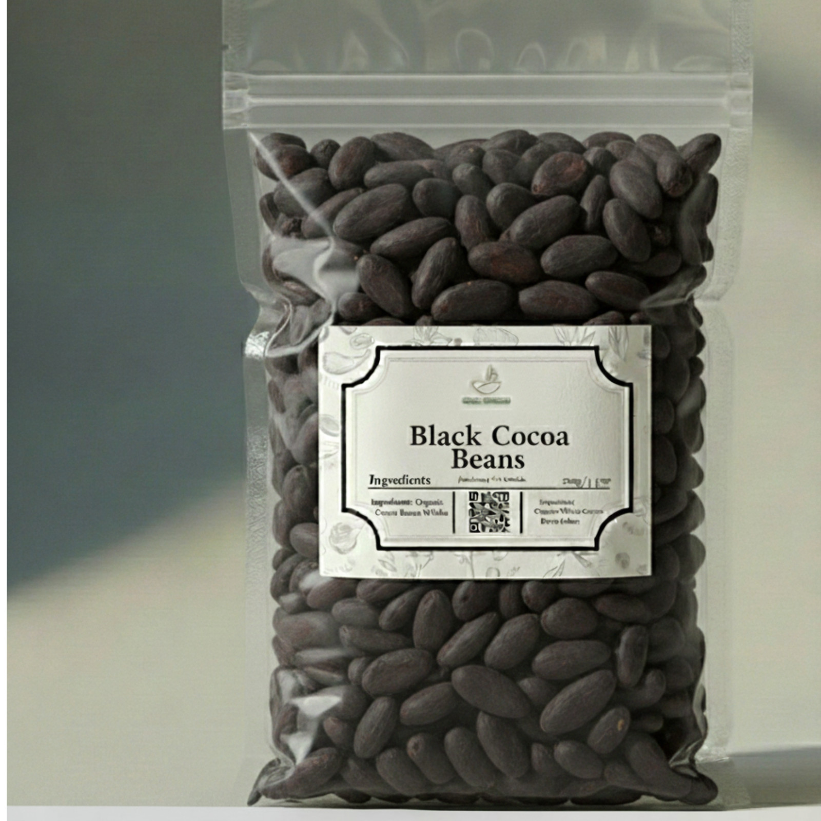 Organic Black Cocoa Beans | Raw Whole Cacao | Superfood for Chocolate & Tea