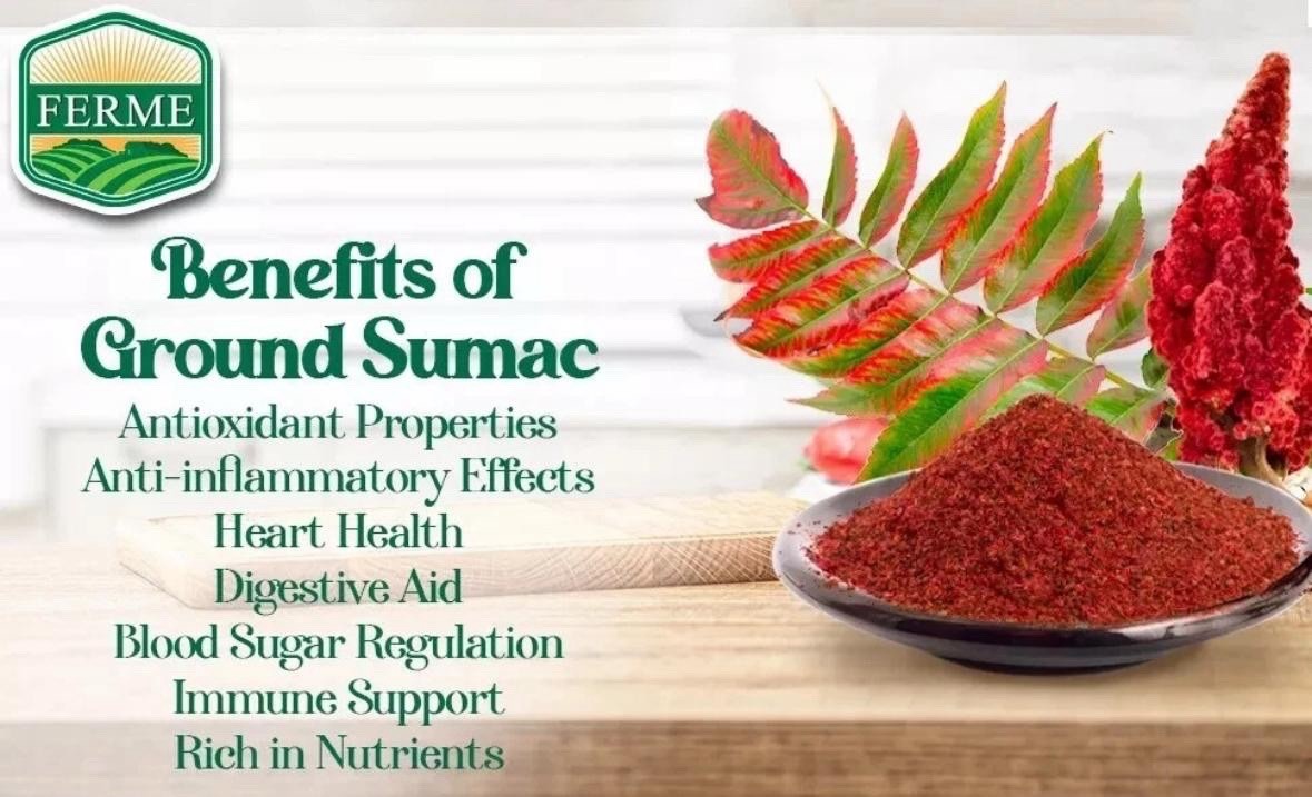 Pure 100% Ground Sumac Spice, No Salt, No GMO, Sumac Seasoning 4 Ounce